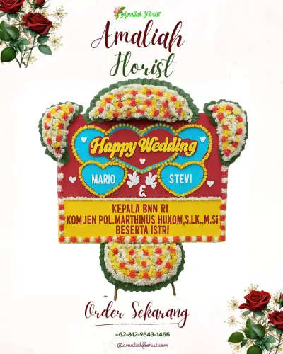 Karangan Papan Bunga Pernikahan di Cimanggung
